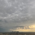 Storm clouds over Paris skyline